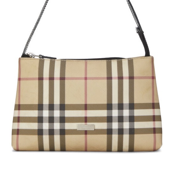 Burberry Handbags - SOLD Burberry Beige House Coated Canvas Pochette Authentic